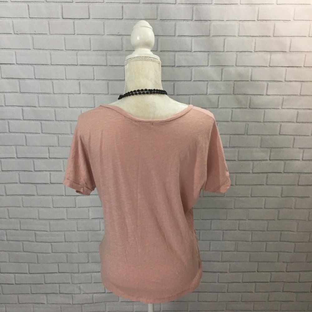 Promesa Blush T-shirt with Pineapple Printed Pocket size Small (women's) Slub - Picture 4 of 6